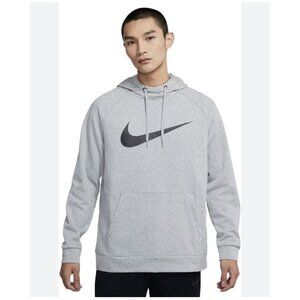 Nike Mens Dri-Fit Pullover Hoodie Sweatshirt Grey Medium athletic center swish